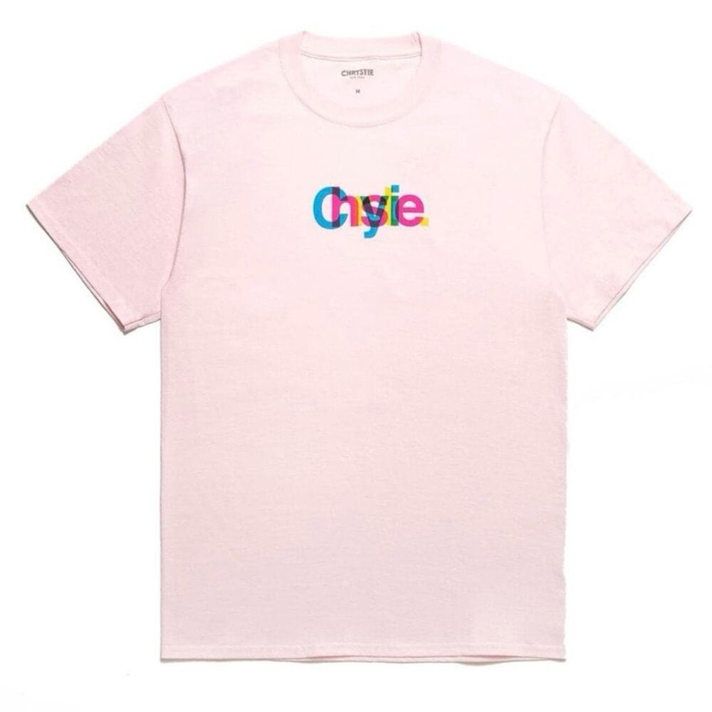 Chrystie NYC Chrystie New York Massimo Logo T-Shirt Pale Pink Men's Medium $45